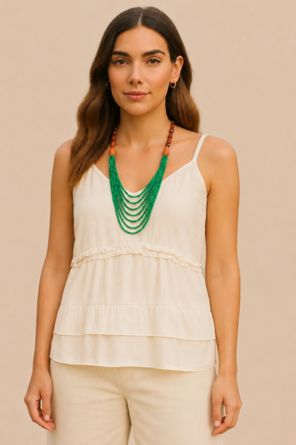 blusa boho chic beige nannar tirantes ajustables La Gata Voladora Alpujarra Almeria
