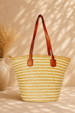Capazo rafia beige bolso playa boho mujer La Gata Voladora Alpujarra Almeria