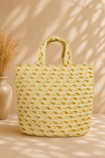 Capazo rafia Aurora bolso verano beige asas dobles boho chic La Gata Voladora Alpujarra Almeria