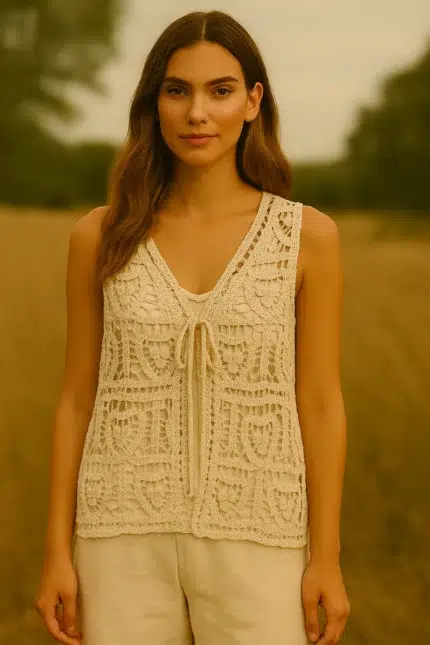 chaleco crochet Tara boho ibicenco - La Gata Voladora