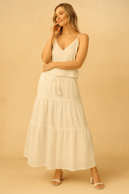 Falda larga de algodón Boho con vuelo – La Gata Voladora