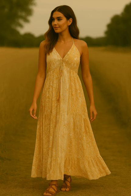 vestido largo boho algodón - La Gata Voladora