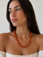 collar calypso piedras naturales estilo boho chic la gata voladora alpujarra almeriacolor Naranja