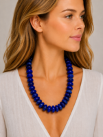 Collar Calypso azul eléctrico de piedras naturales – La Gata Voladora