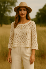 jersey ganchillo Creta algodón estilo ibicenco boho La Gata Voladora Alpujarra Almería