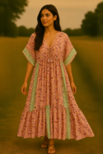 vestido de seda rosa Nefertiti oversize estilo boho chic - La Gata Voladora Alpujarra Almeria