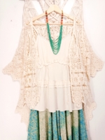 chaqueta ganchillo algodon mujer boho chic ibicenca La Gata Voladora Alpujarra Almería