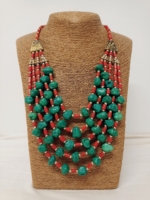 collar estilo bohemio rojo verde