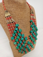 collar estilo bohemio rojo verde