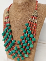 collar estilo bohemio rojo verde