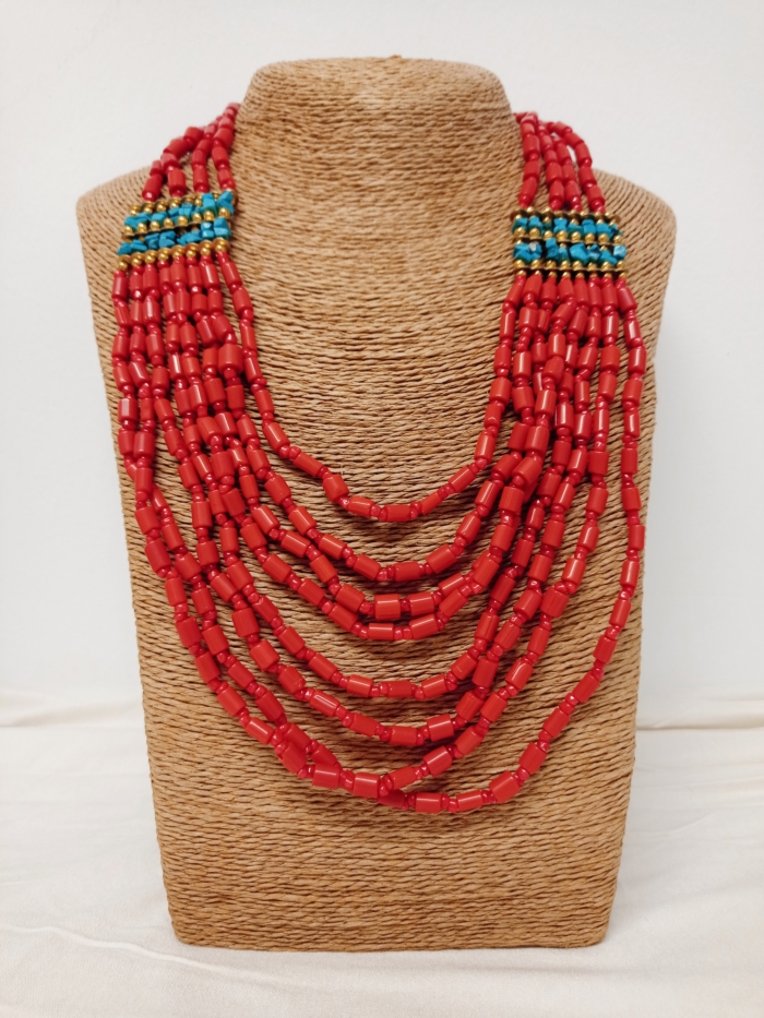 collar bohemio rojo