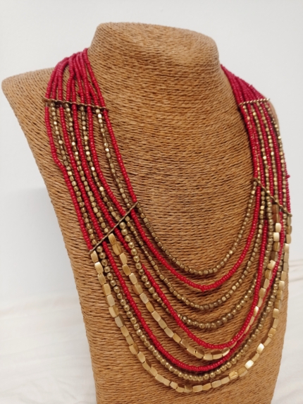 collar rojo bohemio Azteca