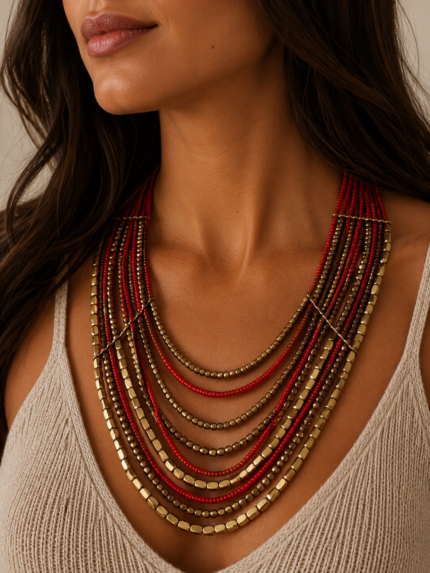 collar estilo boho azteca