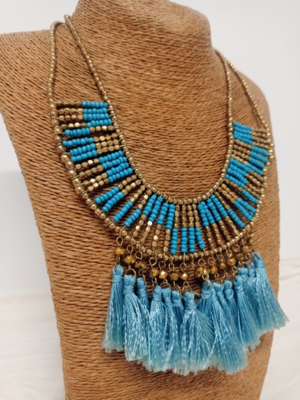 collar turquesa bohemio