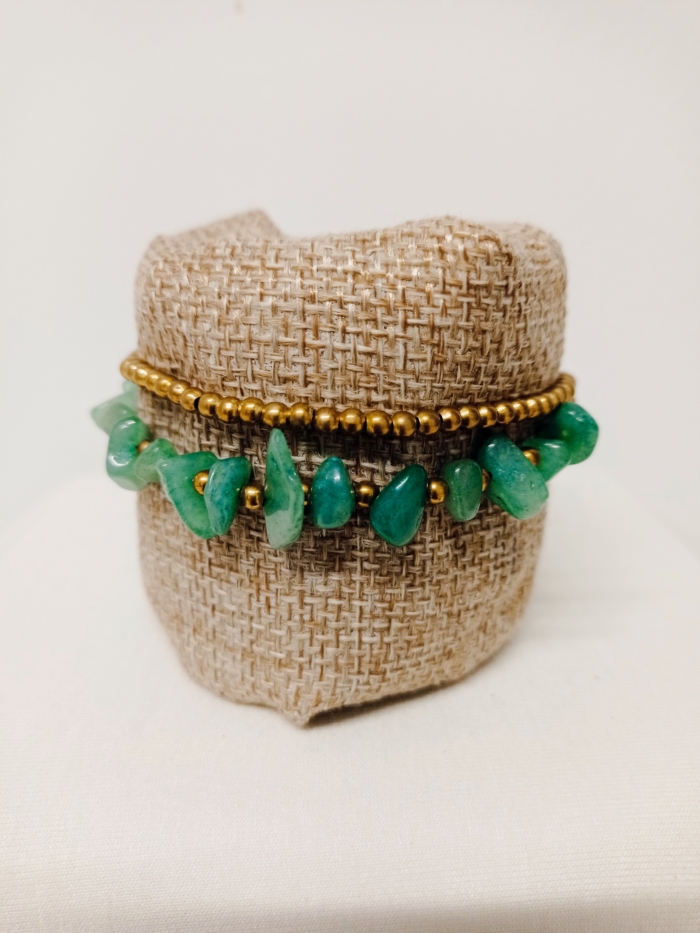 pulsera de la india con piedra de cuarzo verde