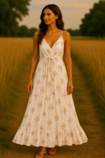 Vestido largo boho chic algodon La Gata Voladora Alpujarra Almeria