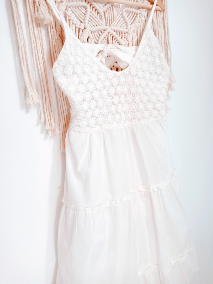 vestido de algodón ibicenco de tirantes estilo boho - La Gata Voladora