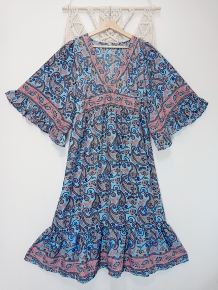 Vestido de la india de seda bohemio - La Gata Voladora