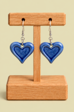 Pendientes de Ceramica Cora Grandes Azul La Gata Voladora Laujar De Andarax Almeria