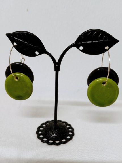 Pendientes de Cerámica Moon Artesanales - La Gata Voladora