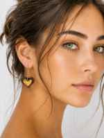 Pendientes de Ceramica Artesanales Cora Pequeños Beige - La Gata Voladora