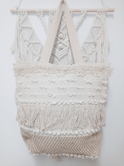 bolso de algodón macramé