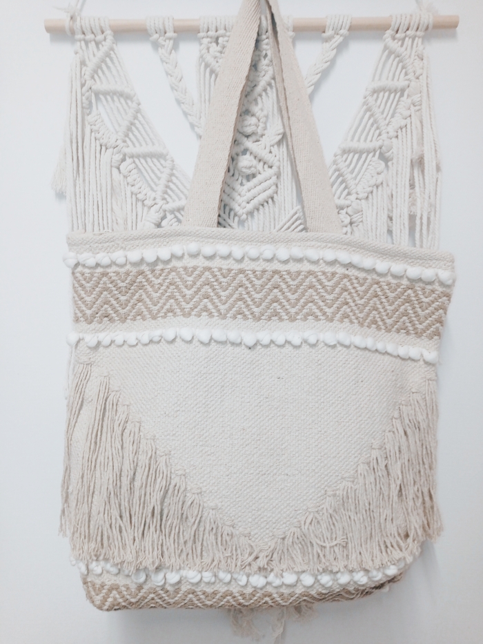 bolso de algodón macramé