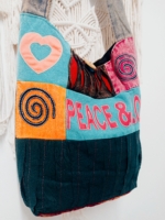 bolso tela patchwork hippy