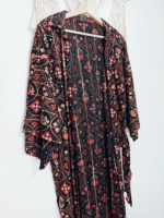 kimono negro de algodón