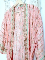 kimono de seda rosa