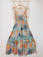 vestido bordado turquesa