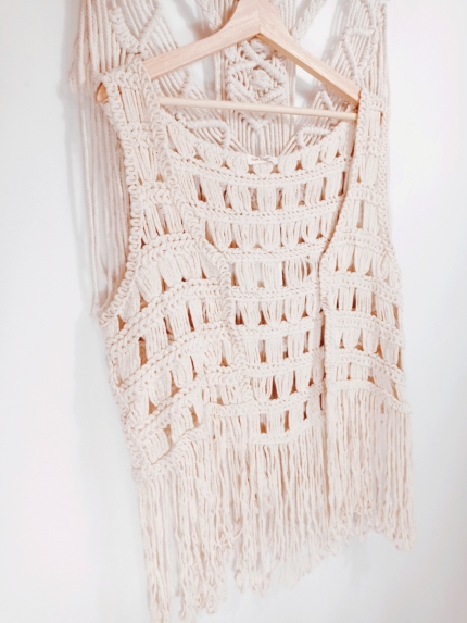 chaleco de ganchillo Dakota algodón estilo boho - La Gata Voladora