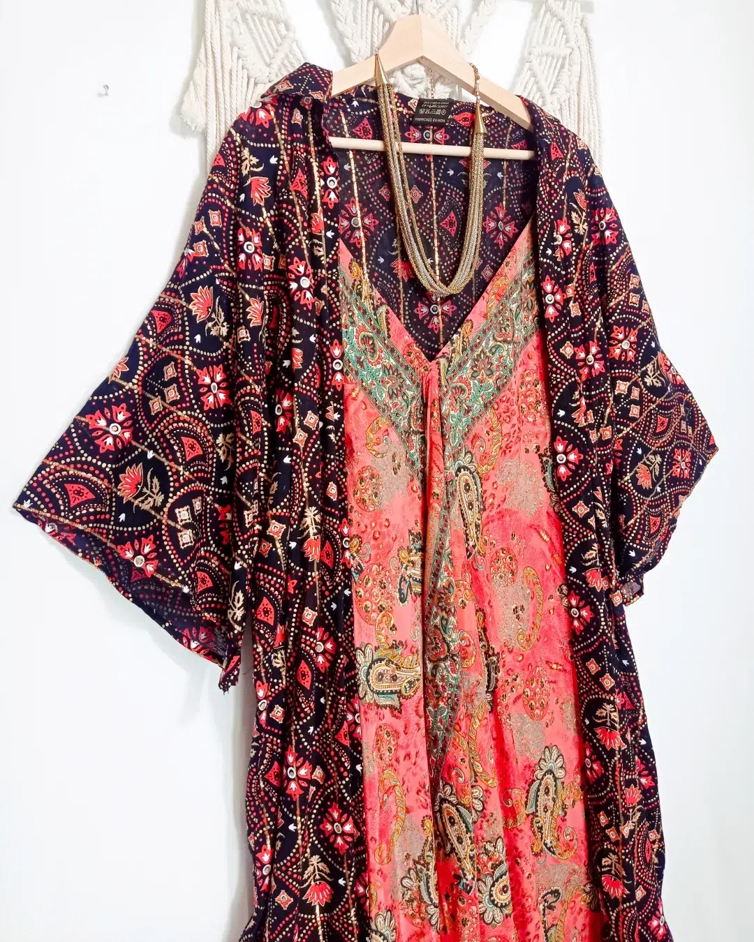 conjunto kimono y vestido