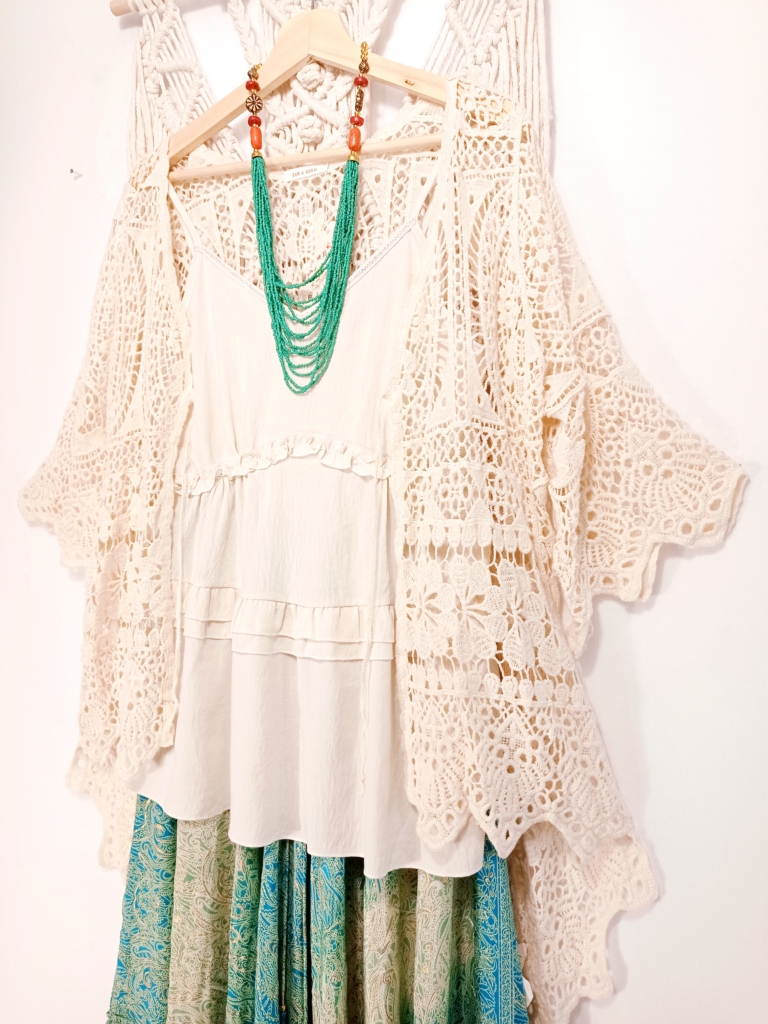 kimono de ganchillo boho