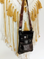 Bandolera de Piel Tarifa negra y marrón – La Gata Voladora