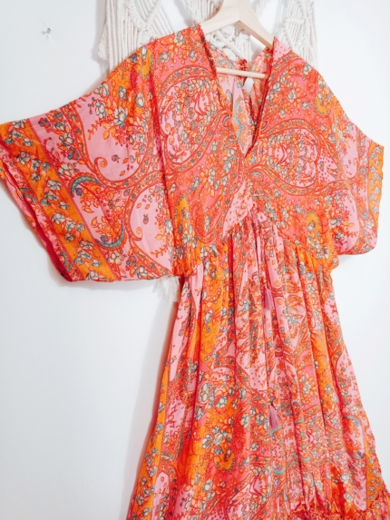 vestido de seda Nefertiti oversize boho chic - La Gata Voladora