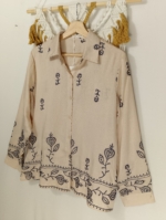 Blusa Camisa crudo Bordada Boho Chic - La Gata Voladora