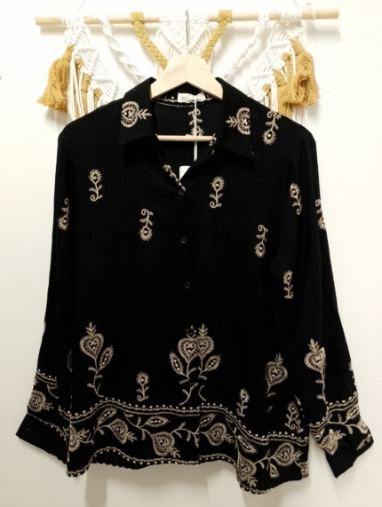 Blusa Camisa Bordada