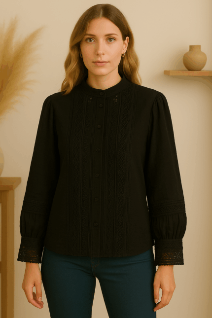 Blusa Nerea con encaje Boho-Chic – La Gata Voladora