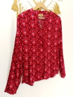 Blusa Sira Coline color frambuesa con estampado étnico boho - tallas S, M y L – La Gata Voladora