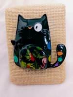 Broche gato boho pop estilo bohemio -La Gata Voladora