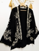 Chaqueta Kimono Sultana bordada de algodón boho – La Gata Voladora