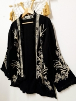 Chaqueta Kimono Sultana bordada de algodón boho – La Gata Voladora