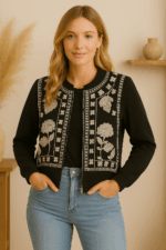 Chaqueta Boho entretiempo con bordados Perola- La Gata Voladora