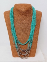 Collar Cleopatra Boho-Chic artesanal con cordón de cuero – La Gata Voladora