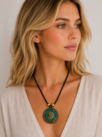 Collar Shiva Om boho chic verde – La Gata Voladora