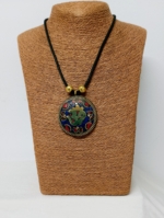 Collar Shiva Om boho chic azul eléctrico – La Gata Voladora