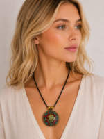 Collar Shiva Om boho chic rojo – La Gata Voladora