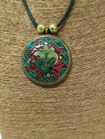 Collar Shiva Om boho chic rojo – La Gata Voladora