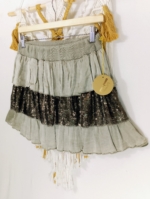 Mini Falda Vega gris con lentejuelas boho – La Gata Voladora